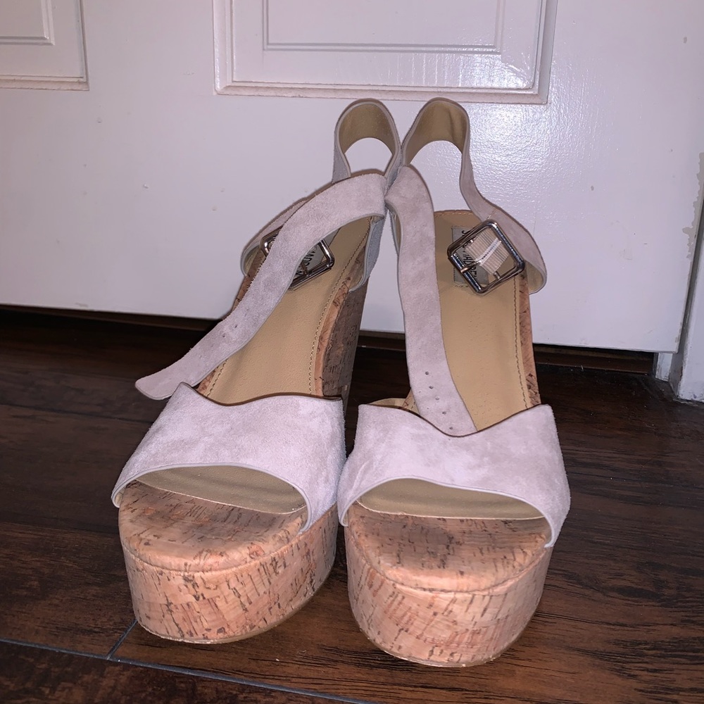 Steve Madden Grey Cork Wedges!